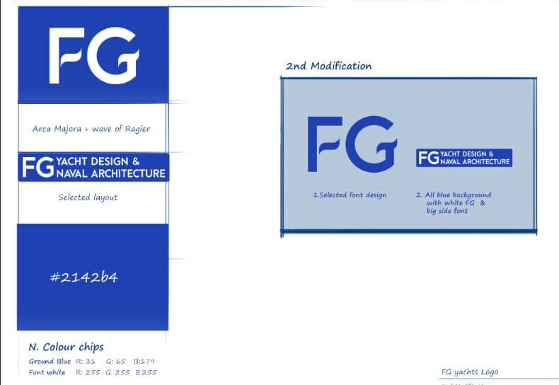 FG logo design 브랜드 디자인